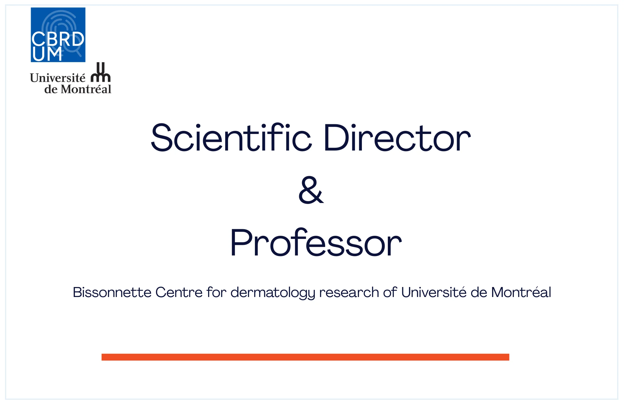job offer - scientific director CBRDUM